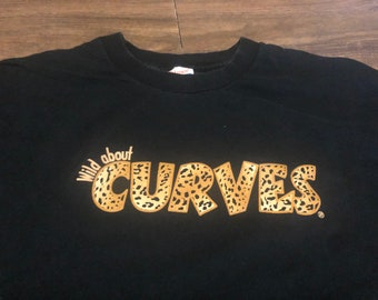 true vintage wild about curves fitness workout program XL black t shirt