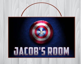 Personalized Captain America Sign, Marvel Captain America Personalized Wooden Sign, Captain America Birthday, Captain America Room Decor