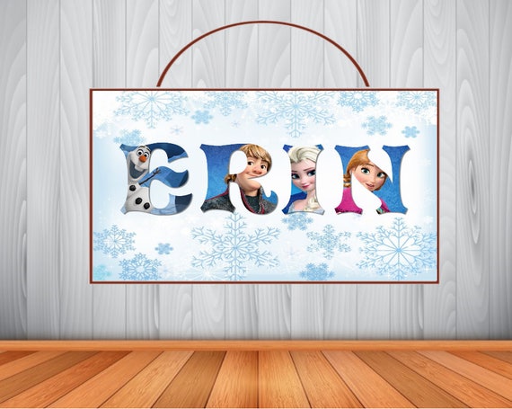 Personalized Disney Frozen Name Art Sign Disney Frozen Personalized Wooden Name Sign Disney Frozen Room Decor Disney Frozen Birthday
