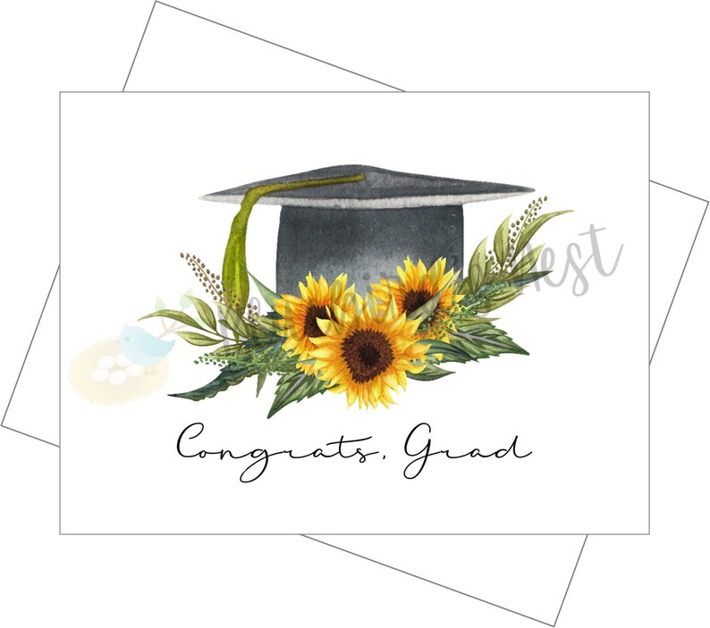 Graduation Cap & Sunflowers Etsy