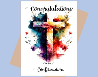 Congratulations on Your Confirmation - Watercolor Cross