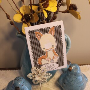 Mini Notecard - Enjoy Today Fox