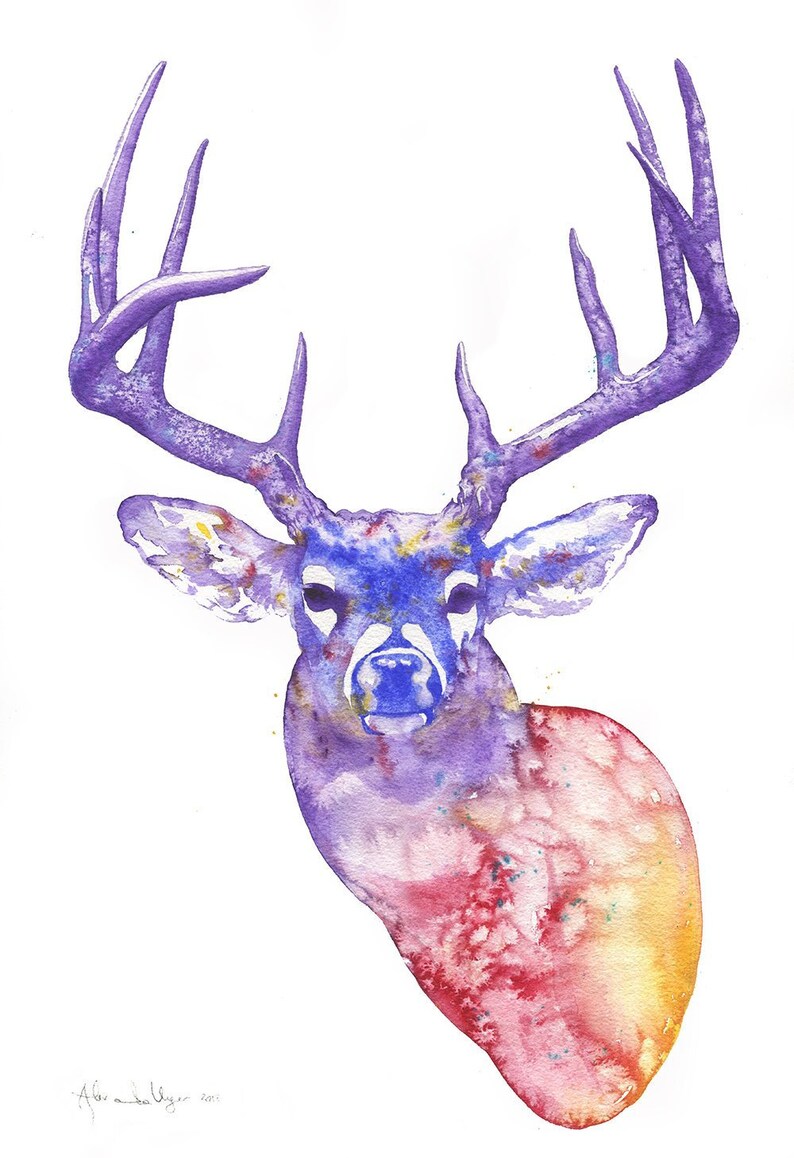 Rainbow Deer Medium Print 10.5 x 16 26.67 x 40.64 cm image 1