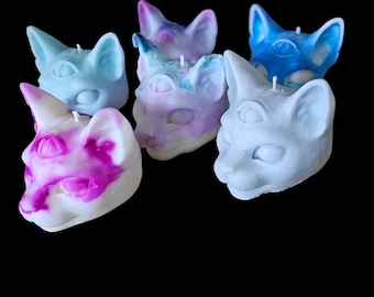 Tie dye mistério cristal gato vela decoração para casa pilar vela para presente para seus presentes exclusivos habdmade