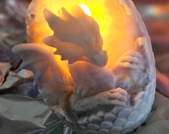 Vela tie-dye de ovo de dragão para bebê com cristal misterioso vela de ovo de dragão decoração de casa vela pilar vela de cera de soja natural com vela de cristal