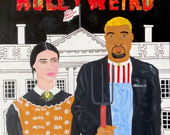 AMERICAN GOTHIC HOLLYWEIRD 30X30