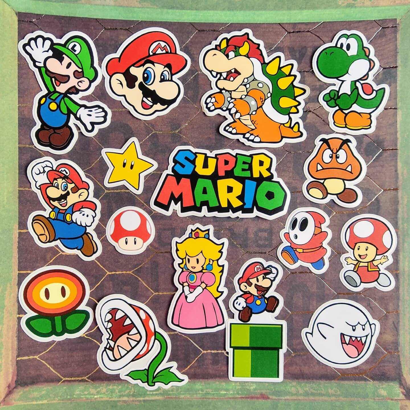 Super Mario Water Bottle Laptop Waterproof Stickers