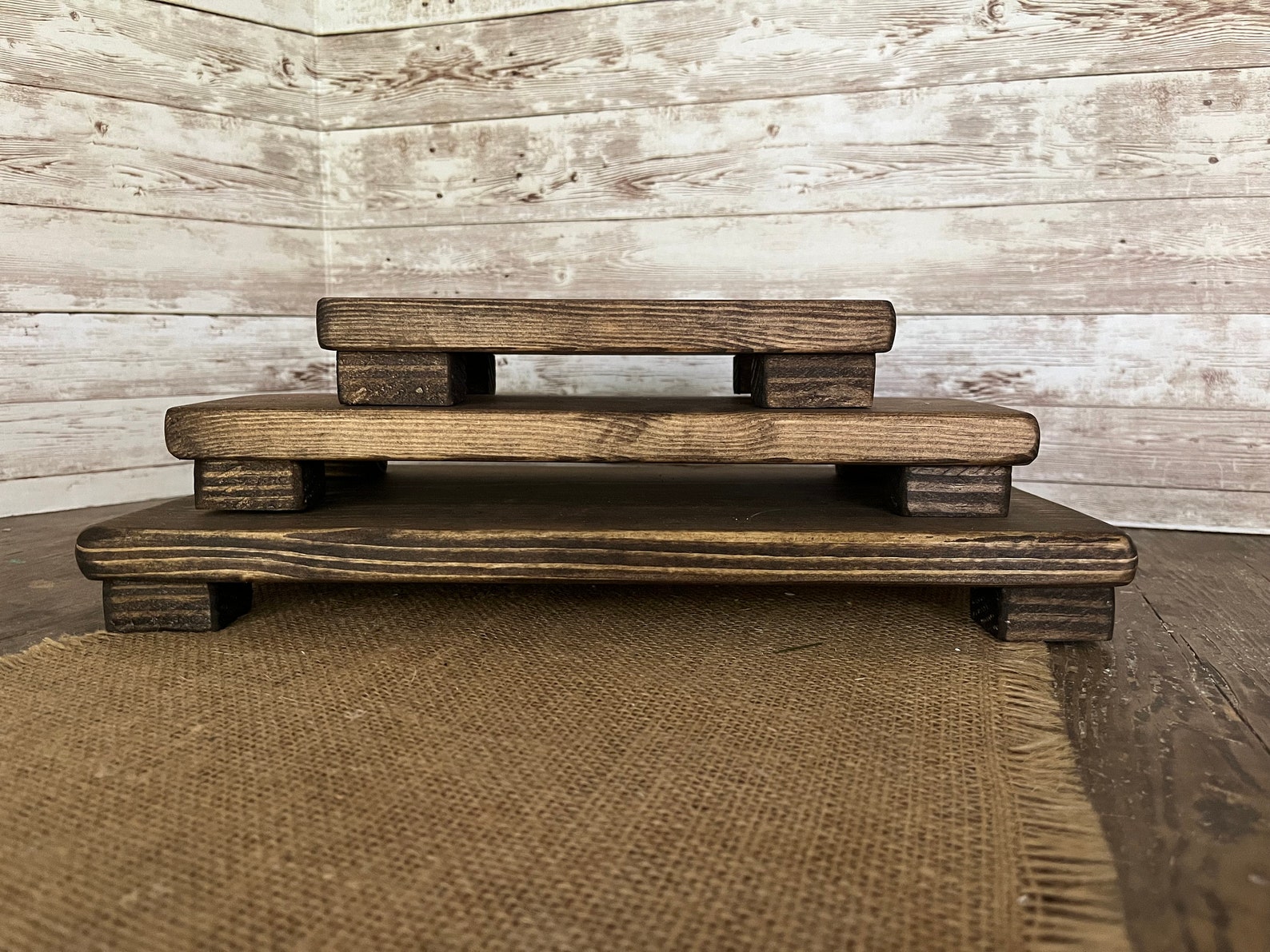 Rustic Wood Riser, Farmhouse Style Pedestal Tray - Etsy