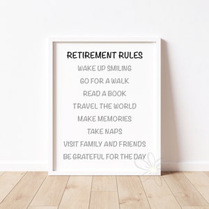 SVG files for Cricut wall art, printable quote sign, Retirement rules, diy Retirement gift for her, digital download