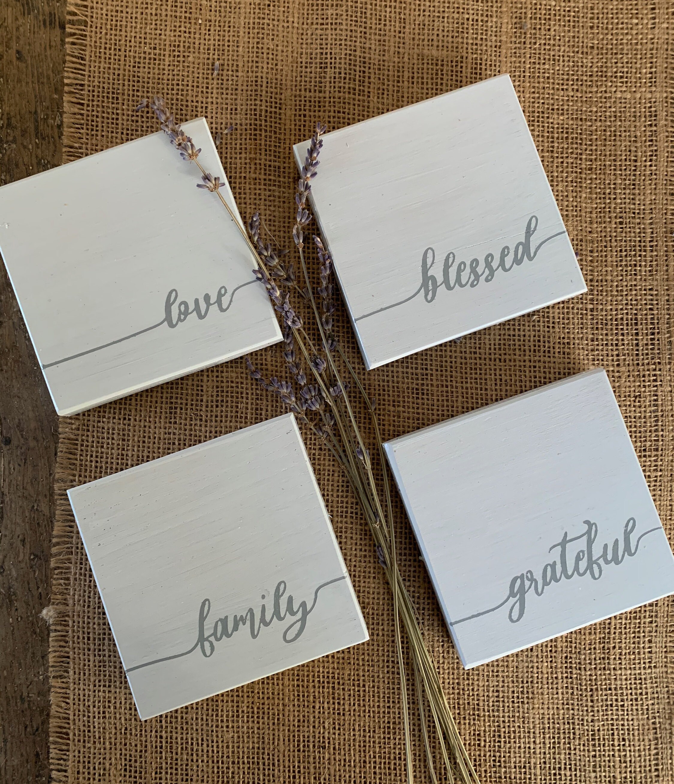 Wood Coaster Set / Rustic Wood Decor / Custom Wood Decor / Etsy