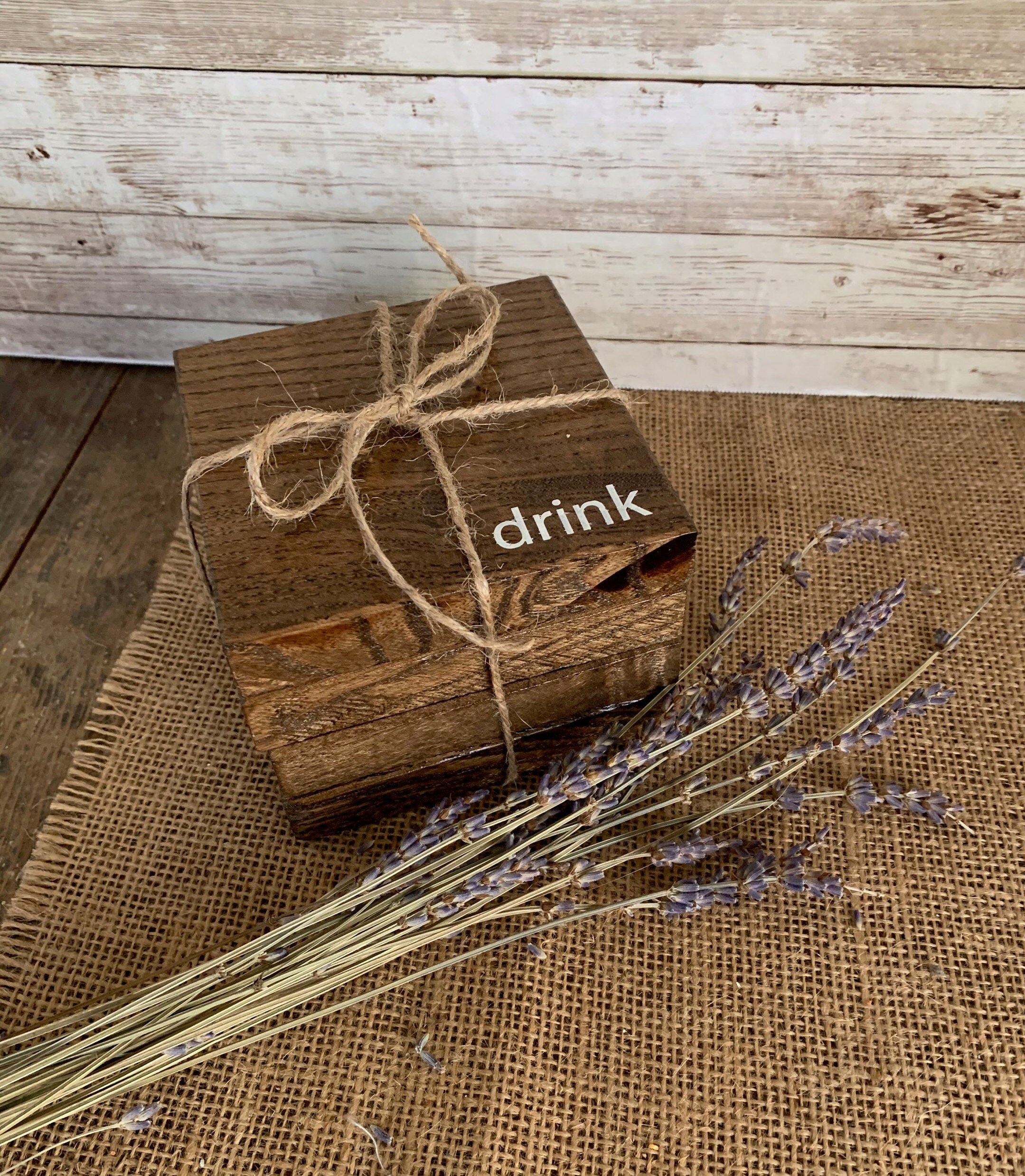 Wood Coaster Set / Rustic Wood Decor / Custom Wood Decor / Wood Plaque