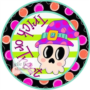 TEMPLATE: Halloween Skeleton, Trick or Treat, Halloween Door decor