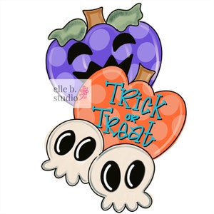TEMPLATE: Pumpkins, Skulls, Halloween Door decor