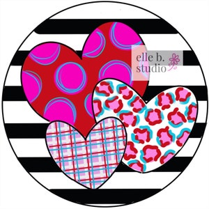 TEMPLATE: Valentine hearts, door hanger template, Heart template