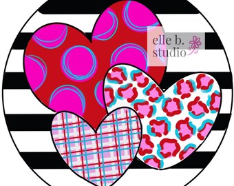 TEMPLATE: Valentine hearts, door hanger template, Heart template