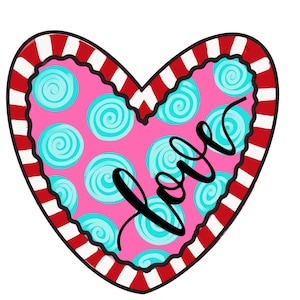 TEMPLATE: Valentine Door Hanger Template, Heart Door hanger, Love