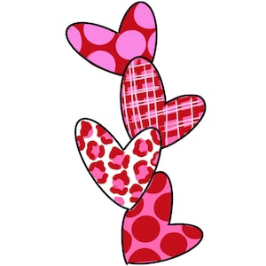TEMPLATE: Heart Stack Door Hanger Template, Valentine Door hanger, Love