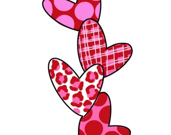 TEMPLATE: Heart Stack Door Hanger Template, Valentine Door hanger, Love