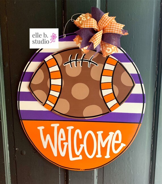 Made to Order Sports Door Hanger Any Color Clemson Colors Etsy