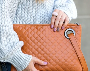 light brown clutch