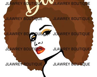 Afro Woman Diva Floral Sublimation PNG