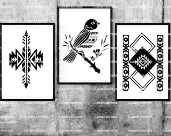 Aztec Tribal Art Prints: Geometric Home Decor (Digital Download)