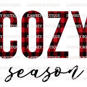 Cozy Season Buffalo Plaid Sublimation PNG