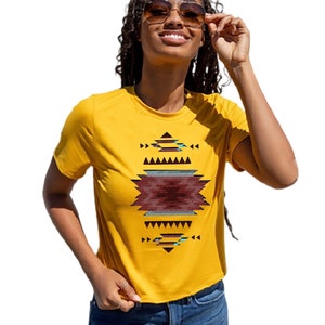 Aztec Print Pattern Yellow T-Shirt