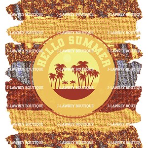 Hello Summer Distressed Smear Sublimation PNG