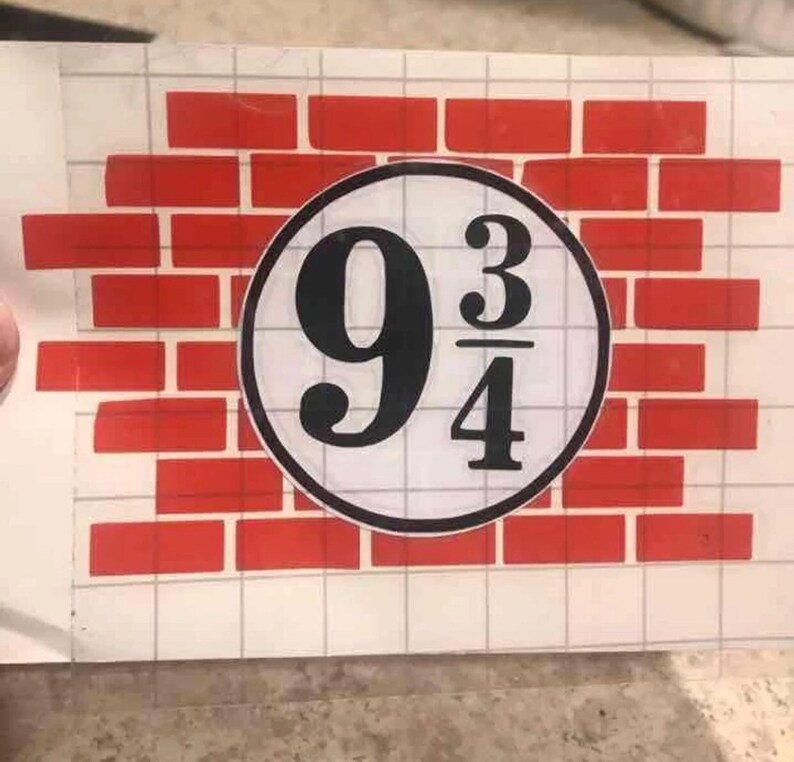 Harry Potter Platform 9 34 Brick Decal