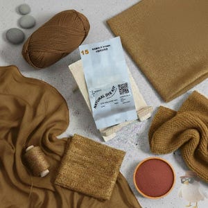 Kamala Pflanzenfärbe Kit für 0,45lb Stoff, ockerbraune Farbe, Pflanzenfärbemittel, Pflanzenfarbe, Tie Dye, Pflanzenfarbe, #15