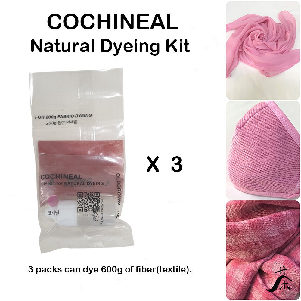 Pink fabric natural dye kit made with COCHINEAL Etsy