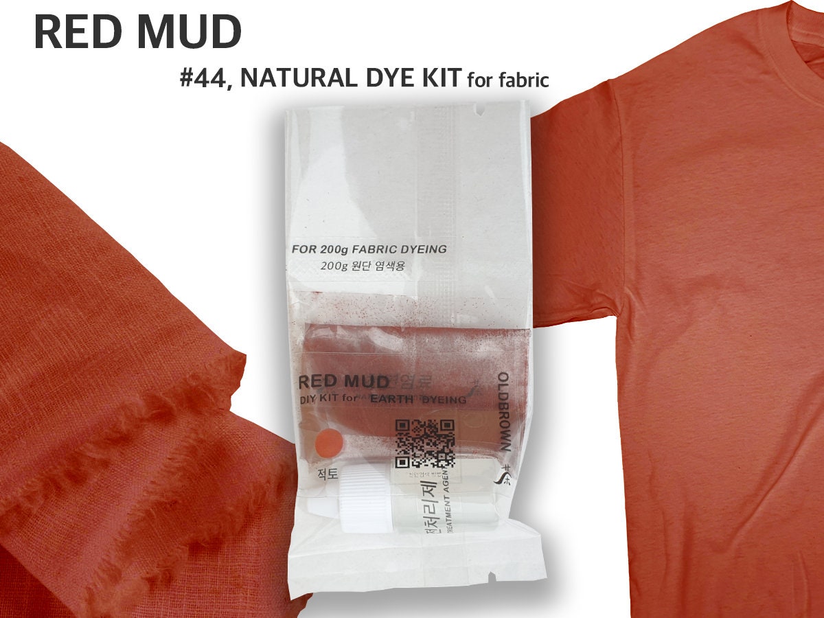 Red Mud Dye Kit for 0.45lb Fabric, Lust Red Color, Natural Dye, Fabric Dye,  Tie Dye, Mordant, Diy, Wild, Batic, 44 