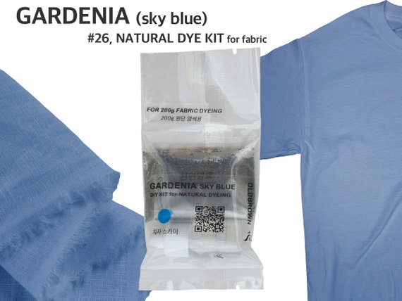 Gardenia Blue Dye Kit for 0.45lb Fabric, Charlotte Blue Color,natural Dye,  Fabric Dye, Tie Dye, Mordant, Diy, Plant, Batic, Botanical, 26 