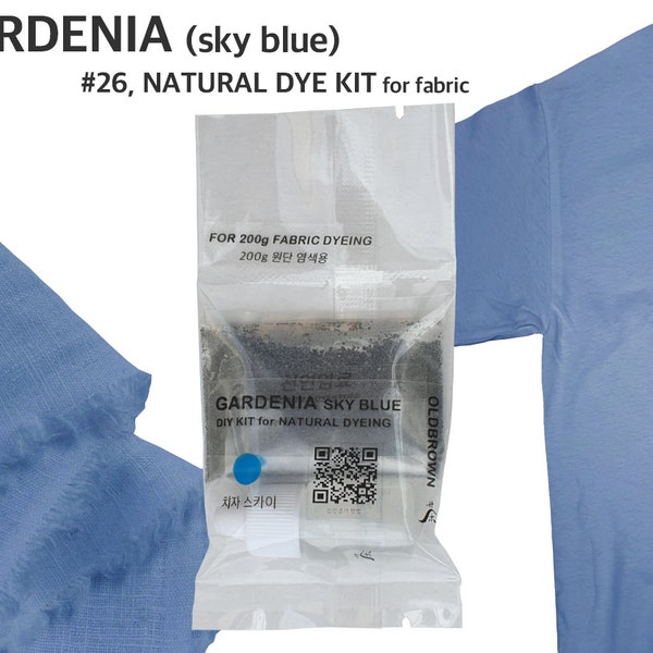 Gardenia blue dye kit for 0.45lb fabric, charlotte blue color,natural dye, fabric dye, tie dye, mordant, diy, plant, batic, botanical,  #26