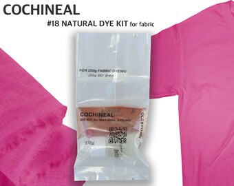 Cochineal natural dye kit for 0.45lb fabric, fuscia pink color, natural dye, fabric dye, tie, mordant, diy, plant, batic, botanical,  #18