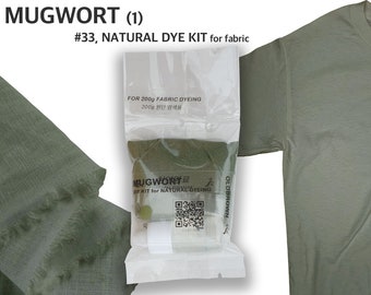 Mugwort dye kit for 0.45lb fabric, laurel green color,natural dye, fabric dye, tie dye, mordant, diy, plant, batic, botanical,  #33