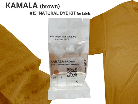 Kamala Natural Dye Kit for 0.45lb Fabric, Ochre Brown Color,natural Dye, Fabric  Dye, Tie Dye, Mordant, Diy, Plant, Batic, Botanical, 15 