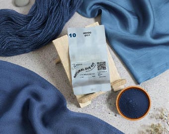Indigo natural dye kit for 0.45lb fabric, indigo color,natural dye, fabric dye, tie dye, mordant, diy, plant, batic, botanical,  #10