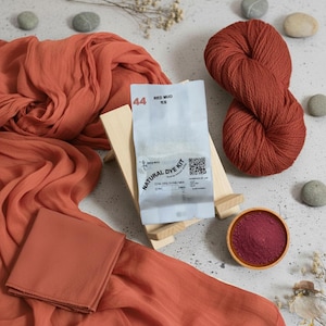 Kit de tinte de barro rojo natural para tela (200 g) - Barro mineral tierra roja Lust, set de teñido anudado DIY, arte textil ecológico, n.° 44