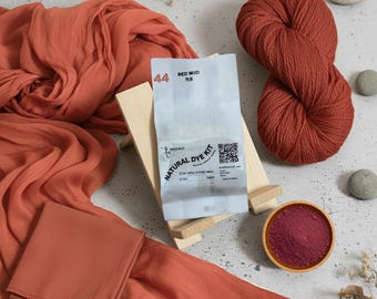 Natural Red Mud Dye Kit for Fabric (0.45lb /200g) - Lust Red Earth Mineral Mud, DIY Tie Dye Set, Eco-Friendly Textile Art, #44