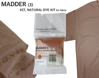 Madder dye kit for 0.45lb fabric, mustard brown color,natural dye, fabric dye, tie dye, mordant, diy, plant, batic, botanical,  #27
