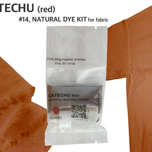 Catechu natural dye kit for 0.45lb fabric, rust red color, natural dye, fabric dye, tie dye, mordant, diy, plant, batic, botanical, #14