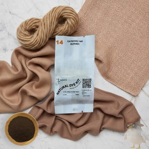 Kit de tinte natural para color rojo óxido - Tinte botánico Catechu para telas de 0,41 lb con mordiente - Tinte vegetal ecológico, n.° 14