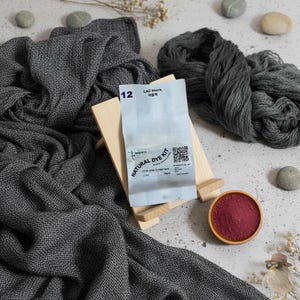 Kit de tinte natural Lac para tela de 0,45 lb, color negro azul marino, tinte natural, tinte para tela, teñido anudado, mordiente, bricolaje, planta, batic, botánico, n.° 12