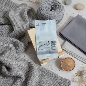 Acorn Natural Dye Kit, Gray Fabric Dye for 0.45 lb (200g), Tie Dye & DIY Botanical Mordant Plant Set #22 image 1