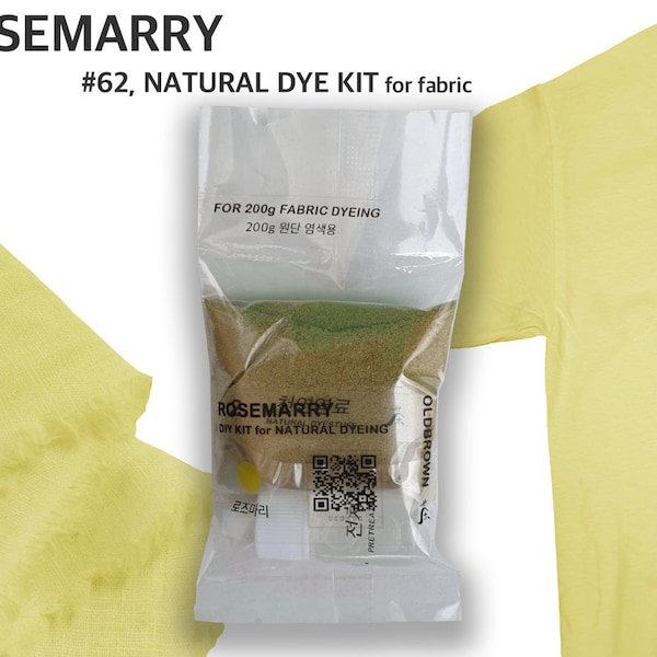 Rosemary dye kit for 0.45lb fabric, lite yellow color,natural dye, fabric dye, tie dye, mordant, diy, plant, batic, botanical,  #62