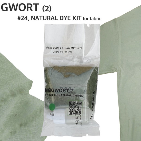 Mugwort dye kit for 0.45lb fabric, sage green color, natural dye, fabric dye, tie dye, mordant, diy, plant, batic, botanical, #24