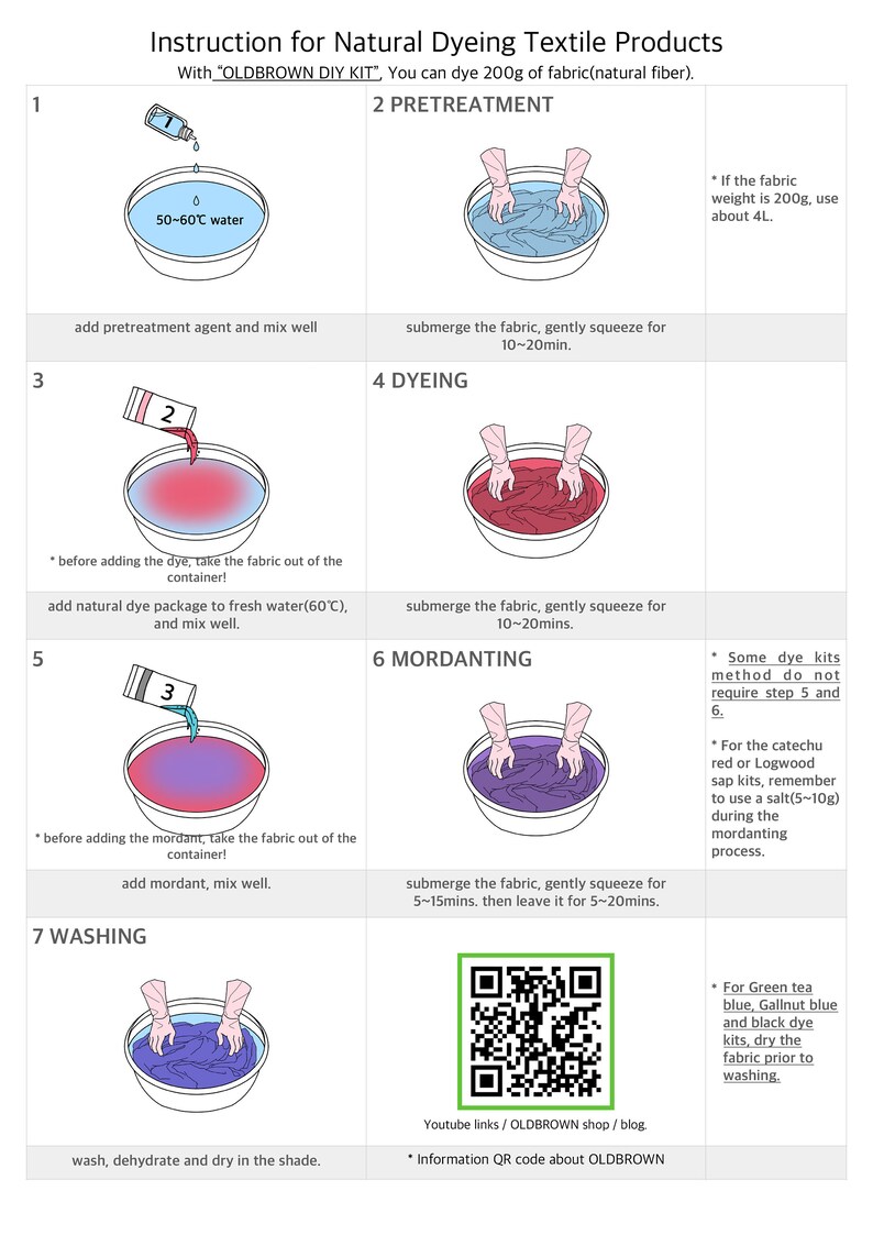 Beige Brown fabric natural dye kit made with Walnut Hull Etsy