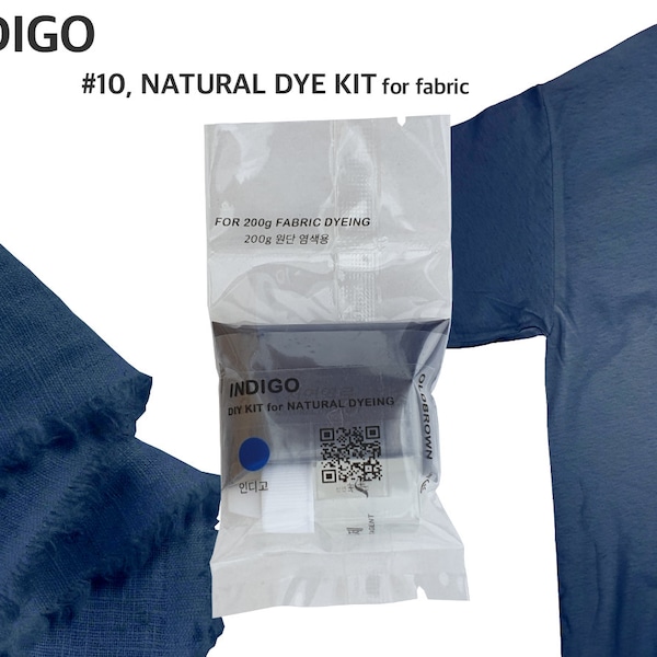 Indigo natural dye kit for 0.45lb fabric, indigo color,natural dye, fabric dye, tie dye, mordant, diy, plant, batic, botanical,  #10